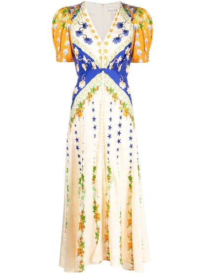 Lea Floral-Print Midi Dress