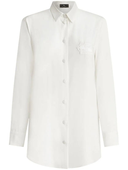 Pegaso-Appliqué Silk Shirt