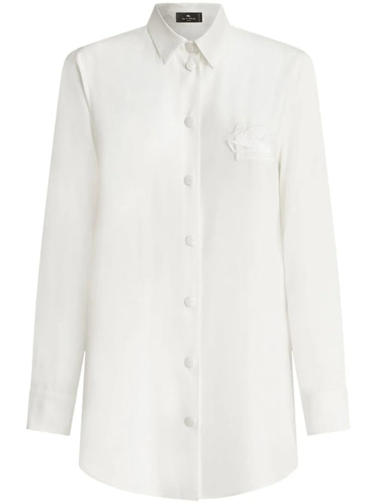 Pegaso-Appliqué Silk Shirt