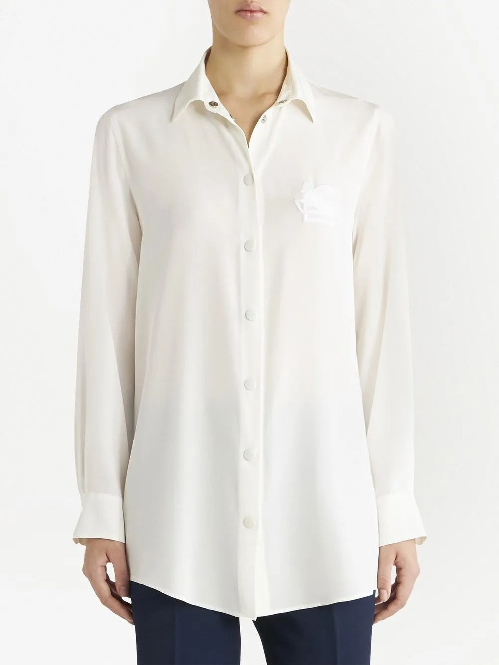 Pegaso-Appliqué Silk Shirt