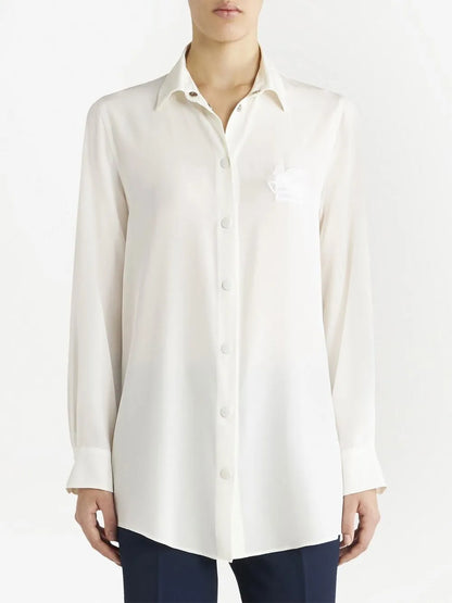 Pegaso-Appliqué Silk Shirt