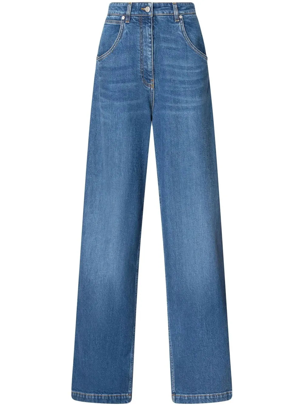 Logo-Appliqué Wide-Leg Jeans