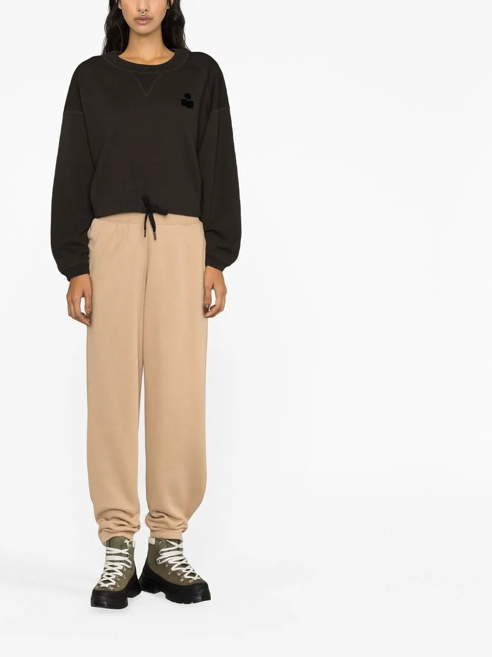 Margo Flocked-Logo Sweatshirt