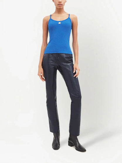 Ribbed-Knit Logo Tank Top