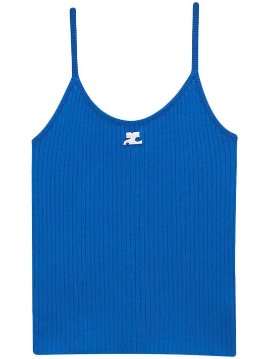Ribbed-Knit Logo Tank Top