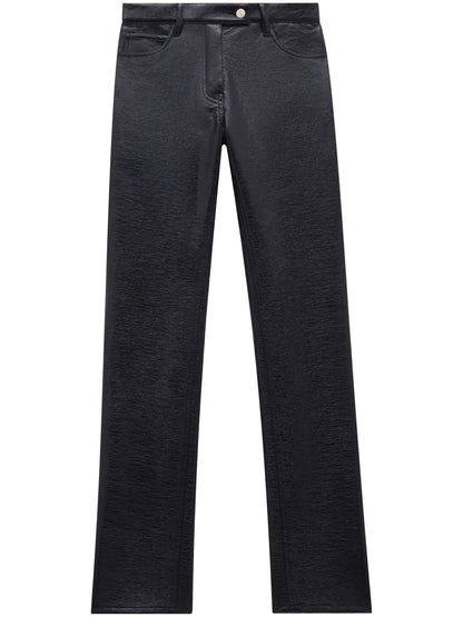 Five-Pocket Vinyl Straight Trousers
