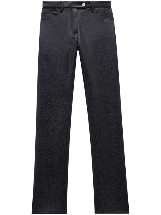 Five-Pocket Vinyl Straight Trousers