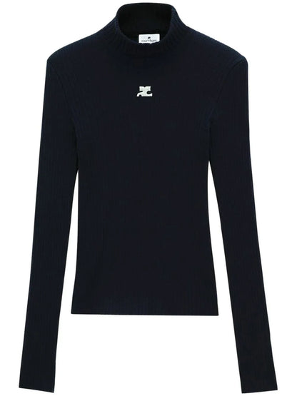 Logo-Embroidered Ribbed Sweater