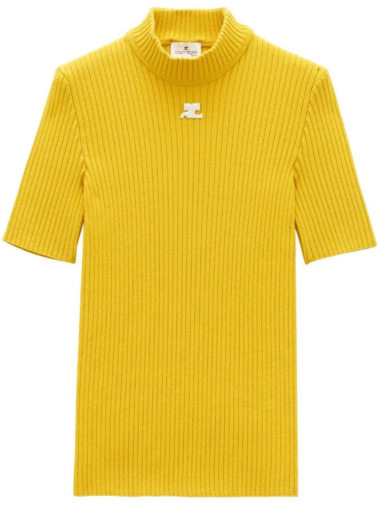 Ribbed-Knit Logo Top