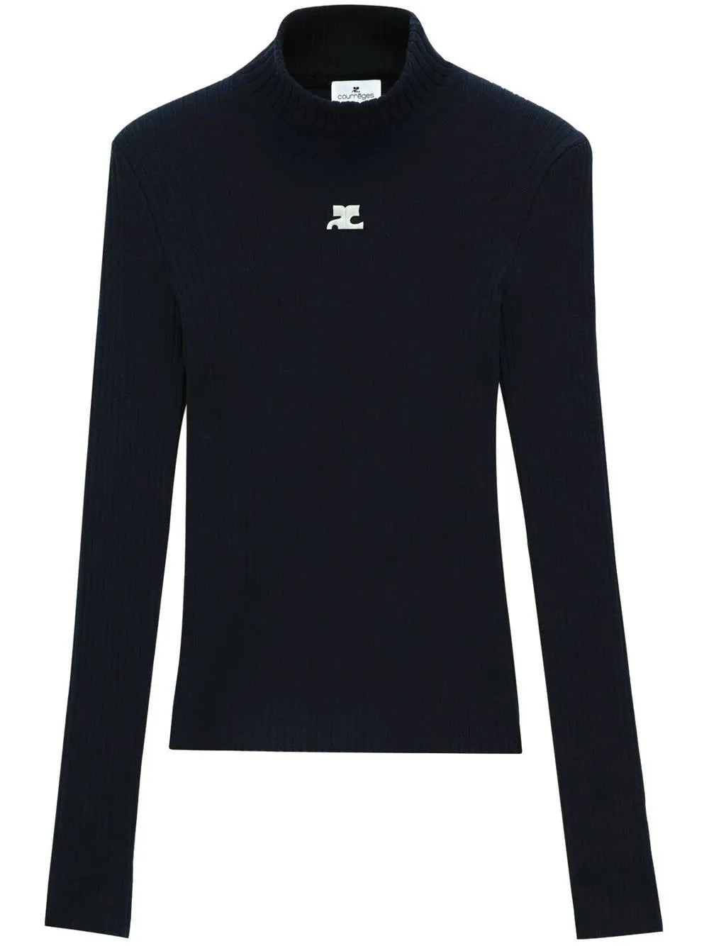 Logo-Patch Mock-Neck Sweater