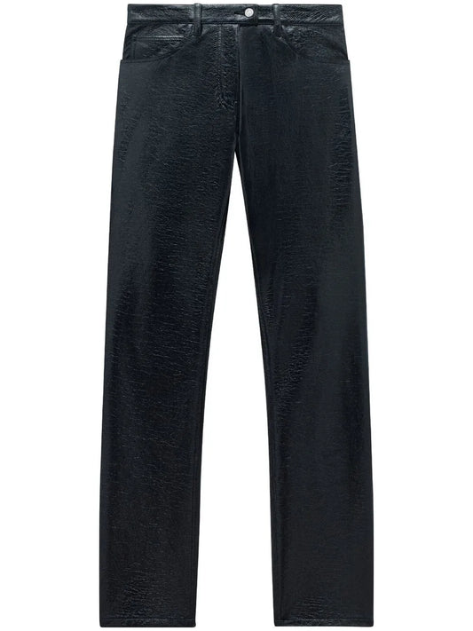 Five-Pocket Vinyl Straight Trousers