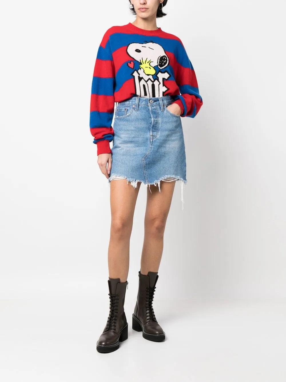 Snoopy Love Intarsia-Knit Jumper