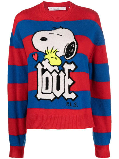 Snoopy Love Intarsia-Knit Jumper