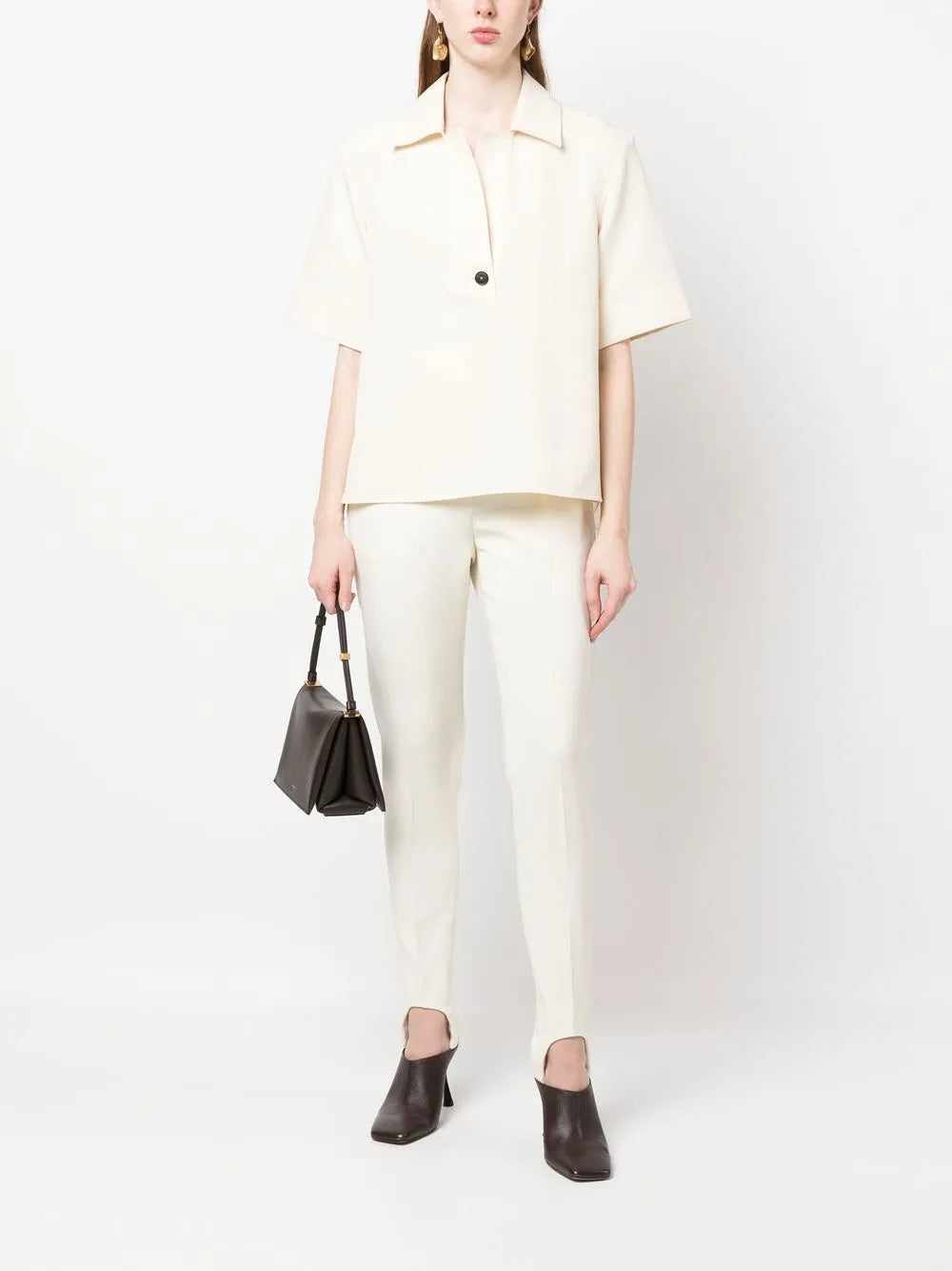 High-Waist Slim-Cut Trousers