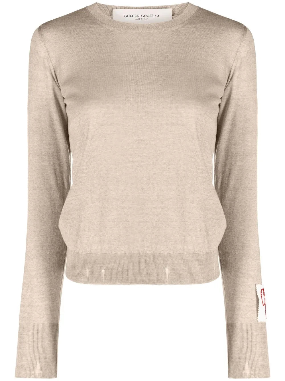 Distressed Fine-Knit Jumper
