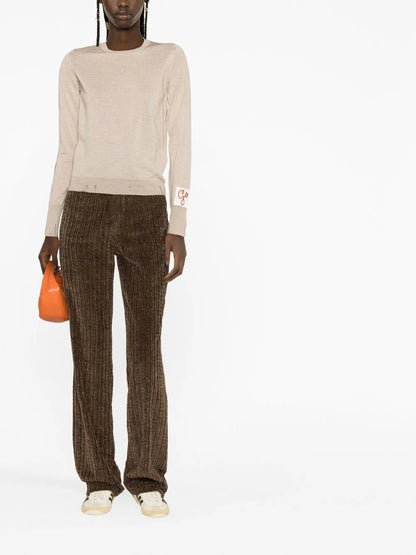 Distressed Fine-Knit Jumper