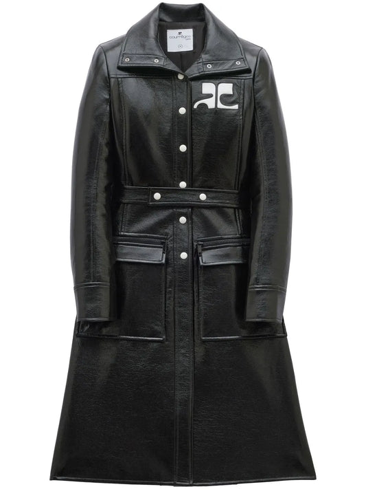 Logo-Patch Trench Coat