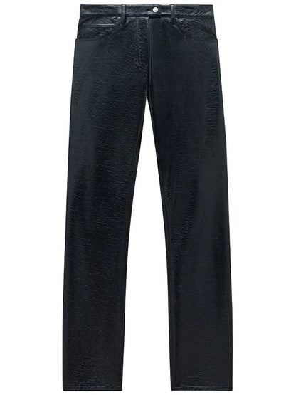 Straight-Leg Vinyl Trousers