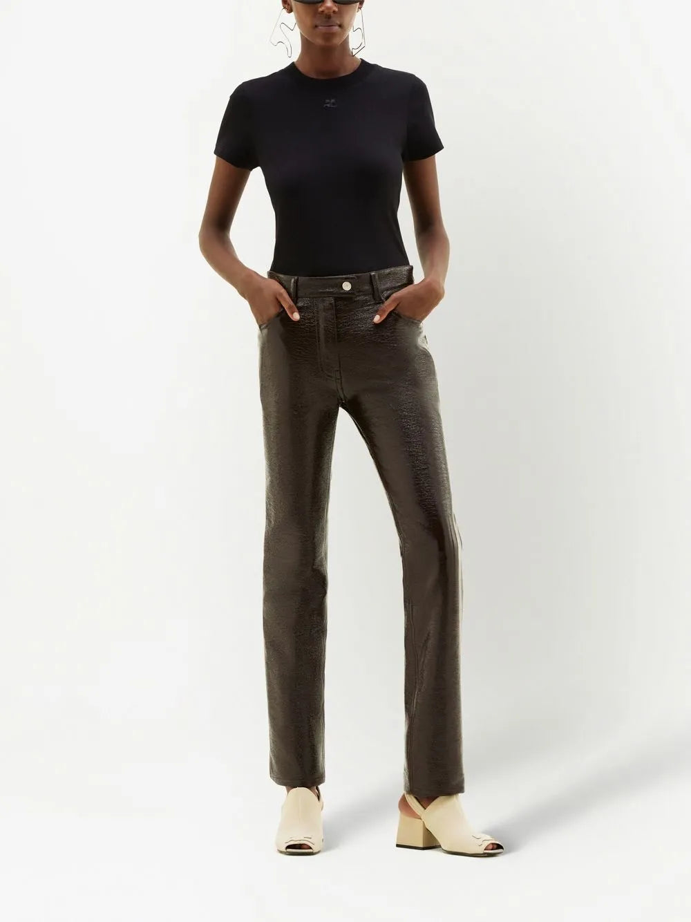 Straight-Leg Vinyl Trousers