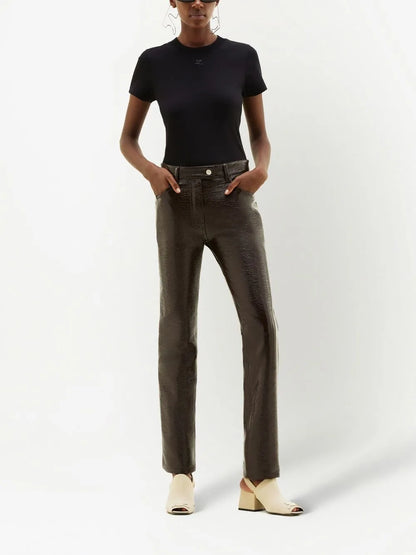 Straight-Leg Vinyl Trousers