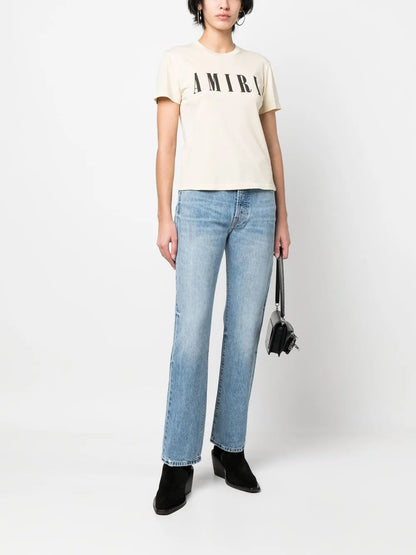 Stonewash Straight-Leg Jeans