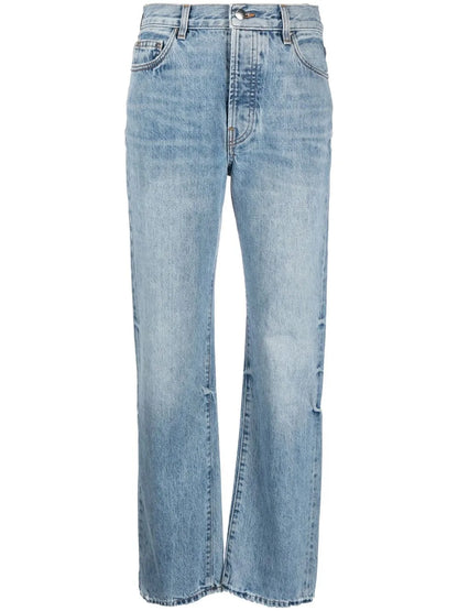 Stonewash Straight-Leg Jeans