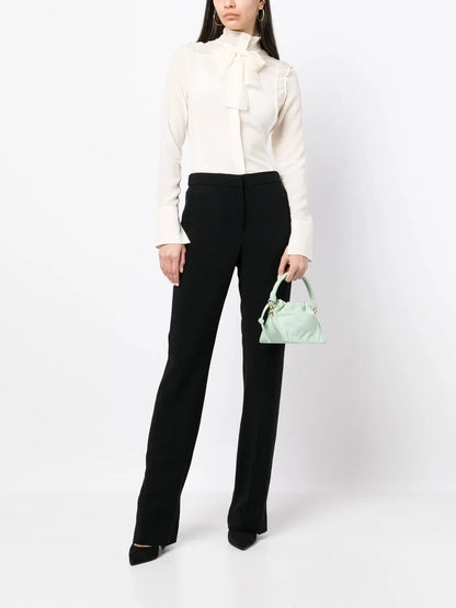 Pussy-Bow Silk Blouse
