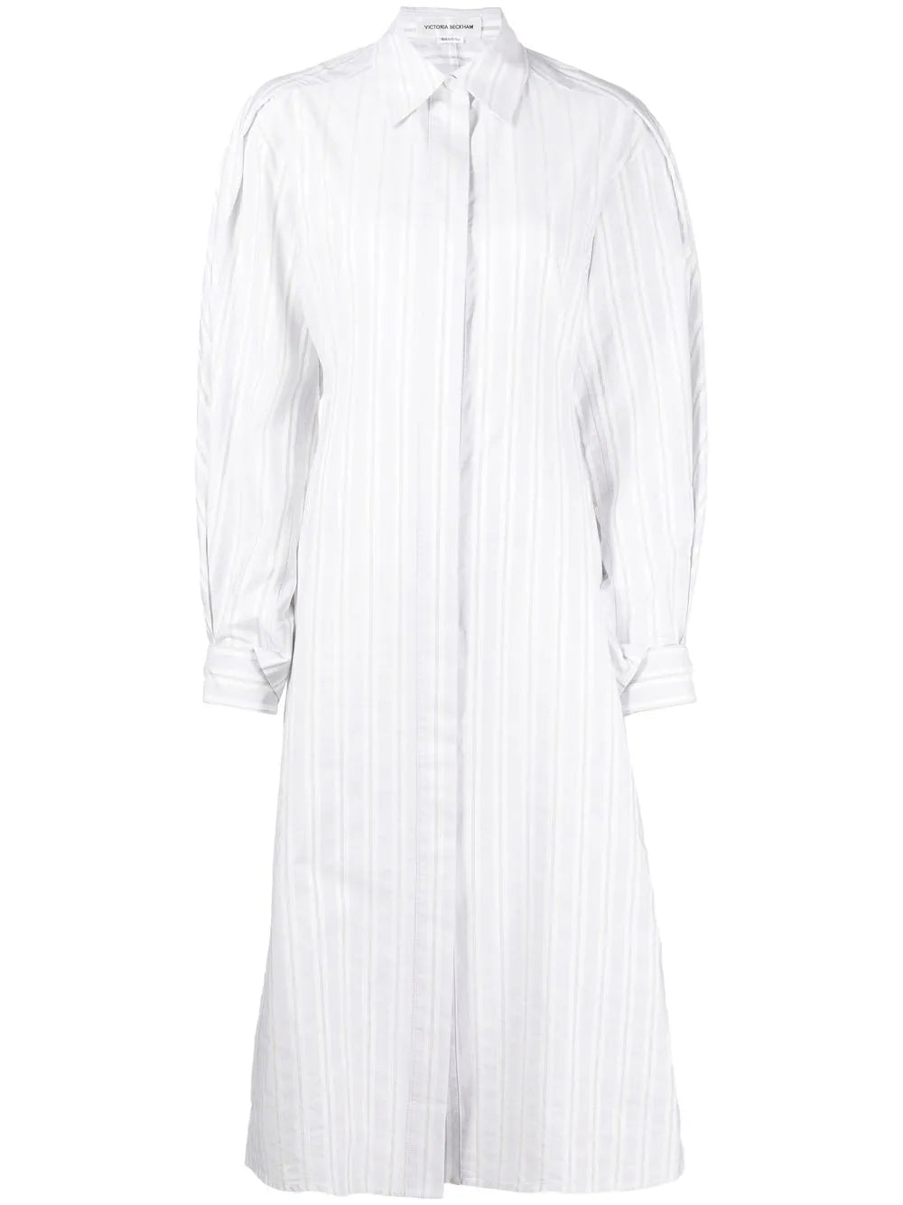 Vertical-Stripe Shirt Dress