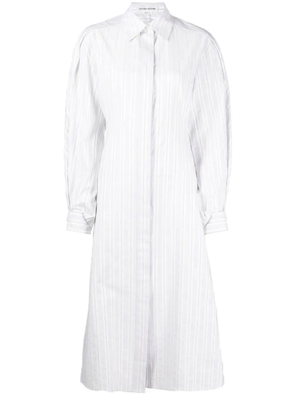 Vertical-Stripe Shirt Dress