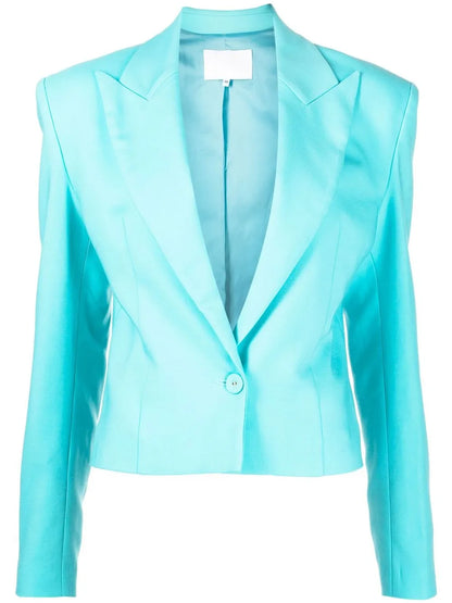 Cropped Padded-Shoulder Blouse