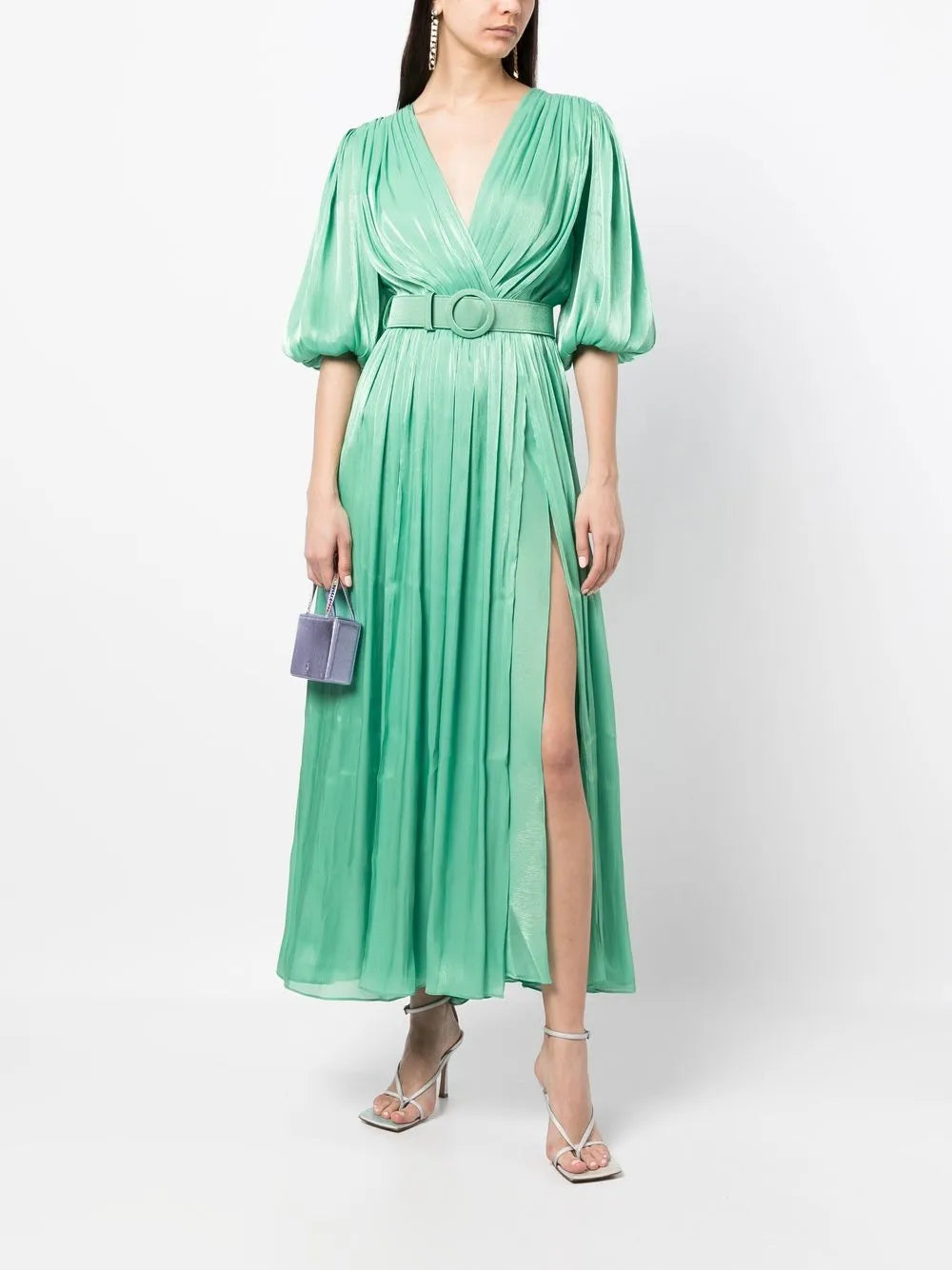 Draped Belted-Waist Dress