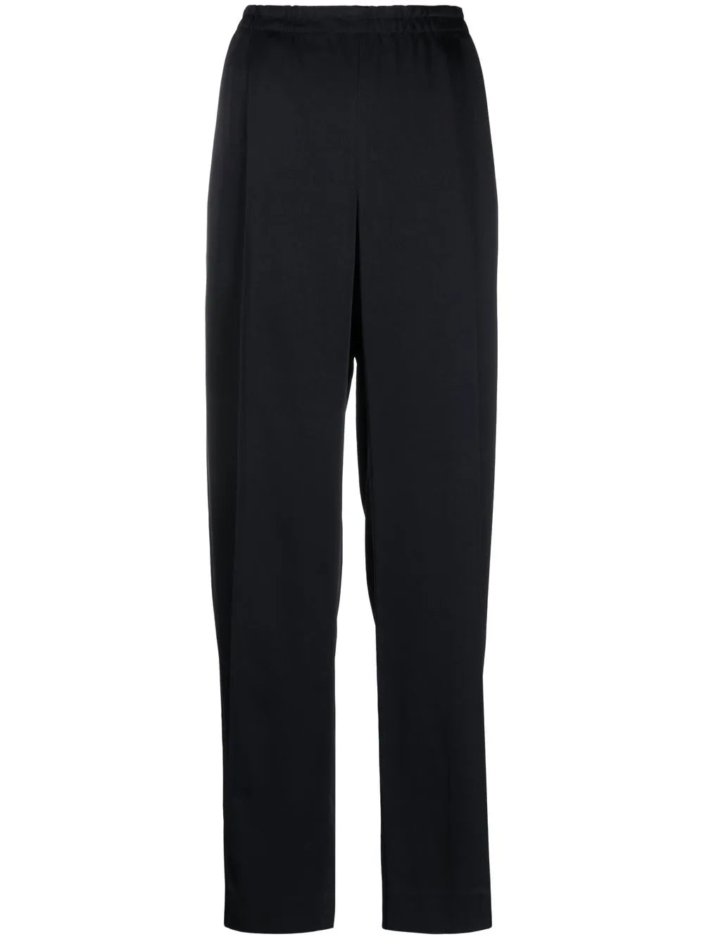 Elasticated-Waist Straight-Leg Trousers