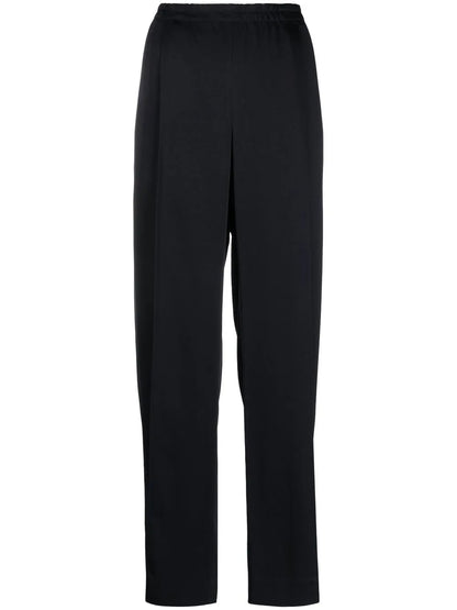 Elasticated-Waist Straight-Leg Trousers