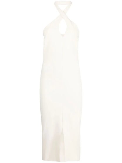 Mansur Halterneck Midi Dress