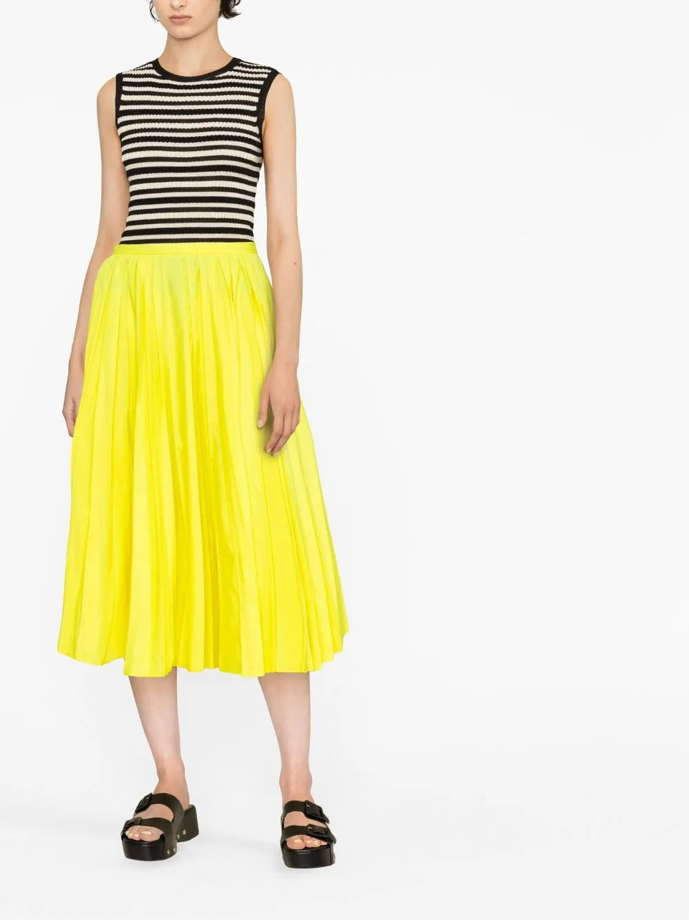 Pleated Mid-Length Skirt