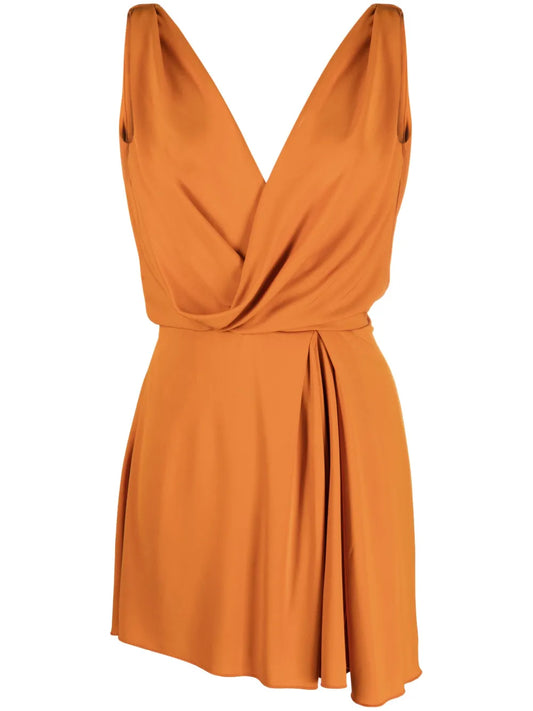 Draped V-Neck Dress