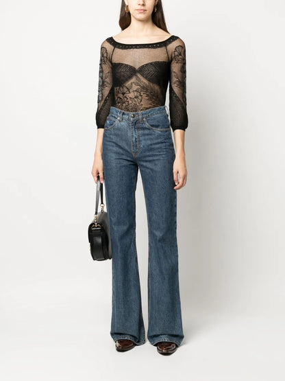 Semi-Sheer Knitted Top