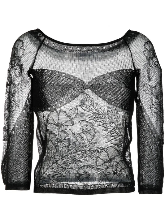 Semi-Sheer Knitted Top