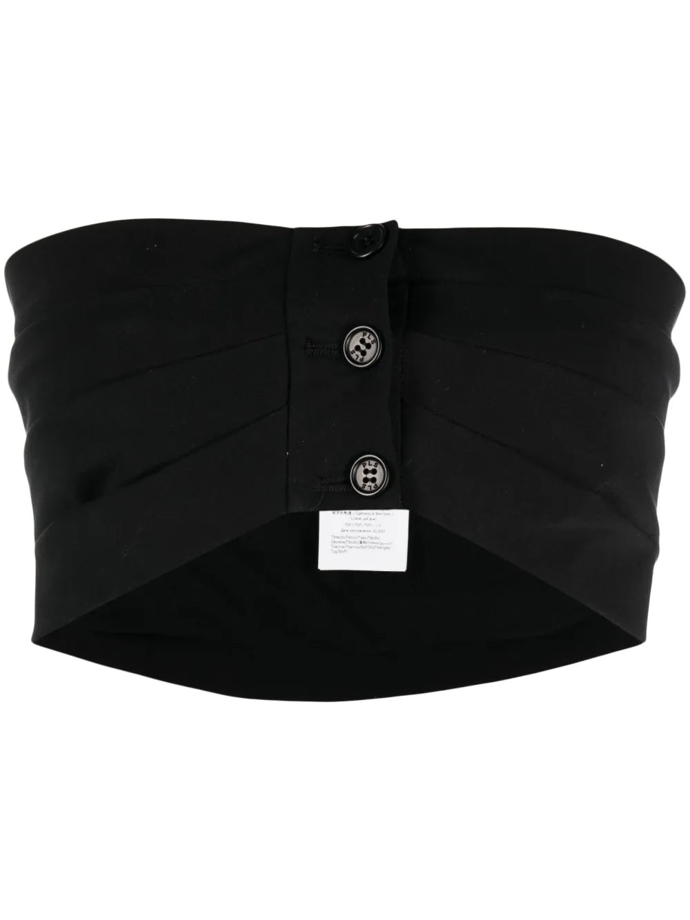 Buttoned Draped Crop Top