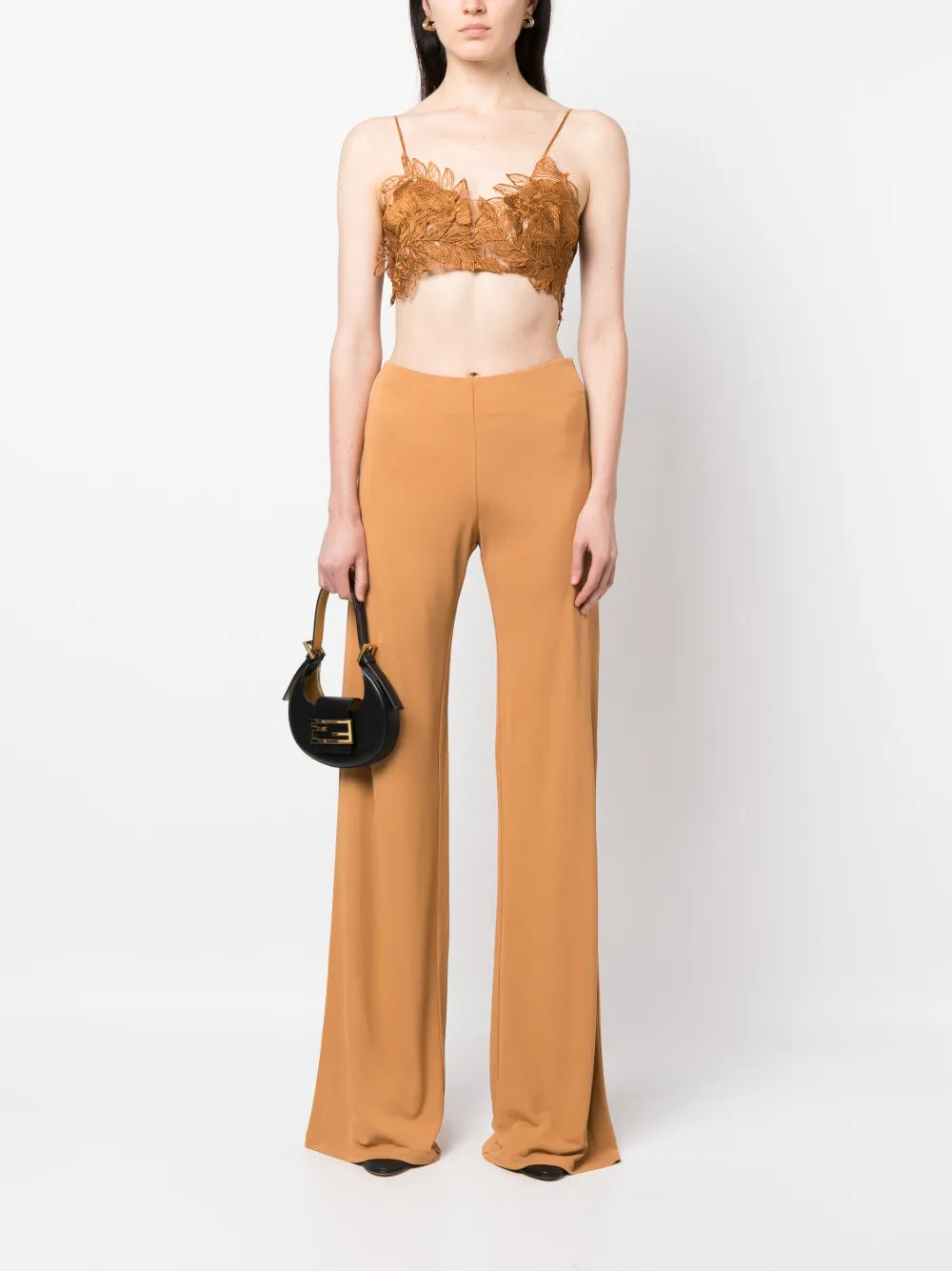 High-Waisted Flared Trousers