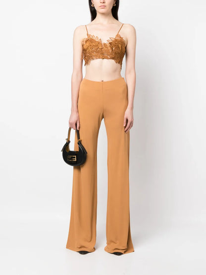 High-Waisted Flared Trousers