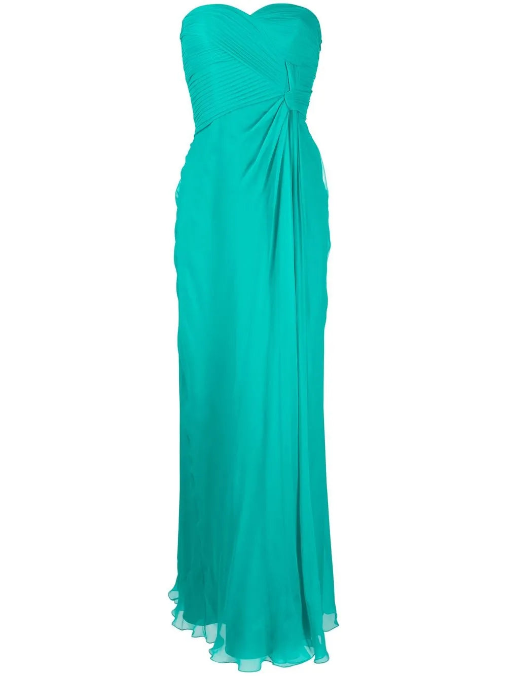 Gathered Strapless Gown