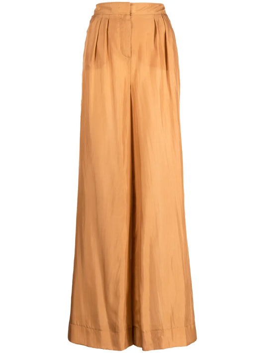 Long-Line Silk Palazzo Pants