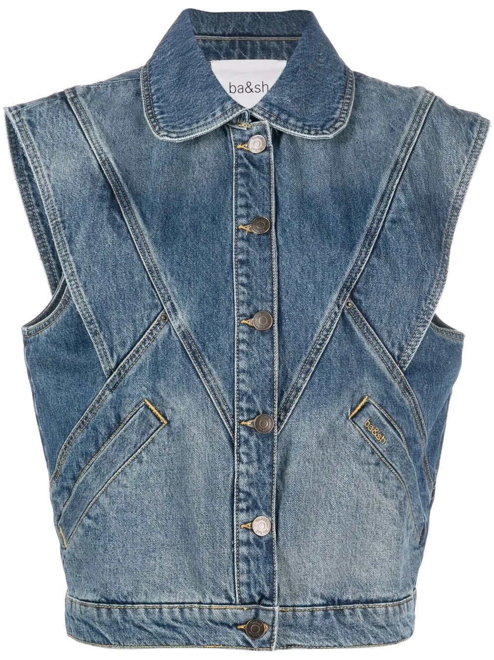 Button-Up Denim Vest