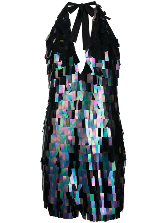 Paillette-Embellishment Mini Dress