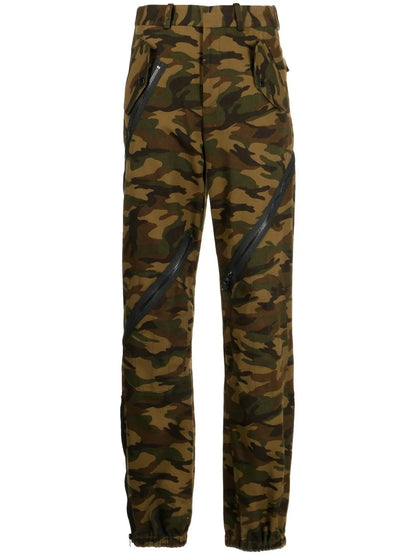 Camouflage Zip-Detail Trousers