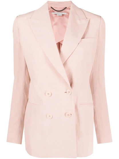 Peak-Lapels Double-Breasted Blazer