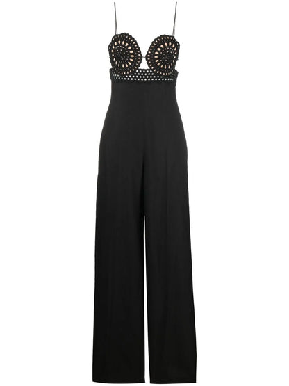 Broderie Anglais Flared-Leg Jumpsuit