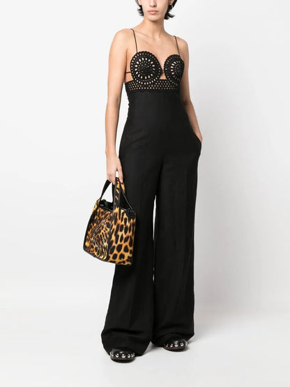 Broderie Anglais Flared-Leg Jumpsuit