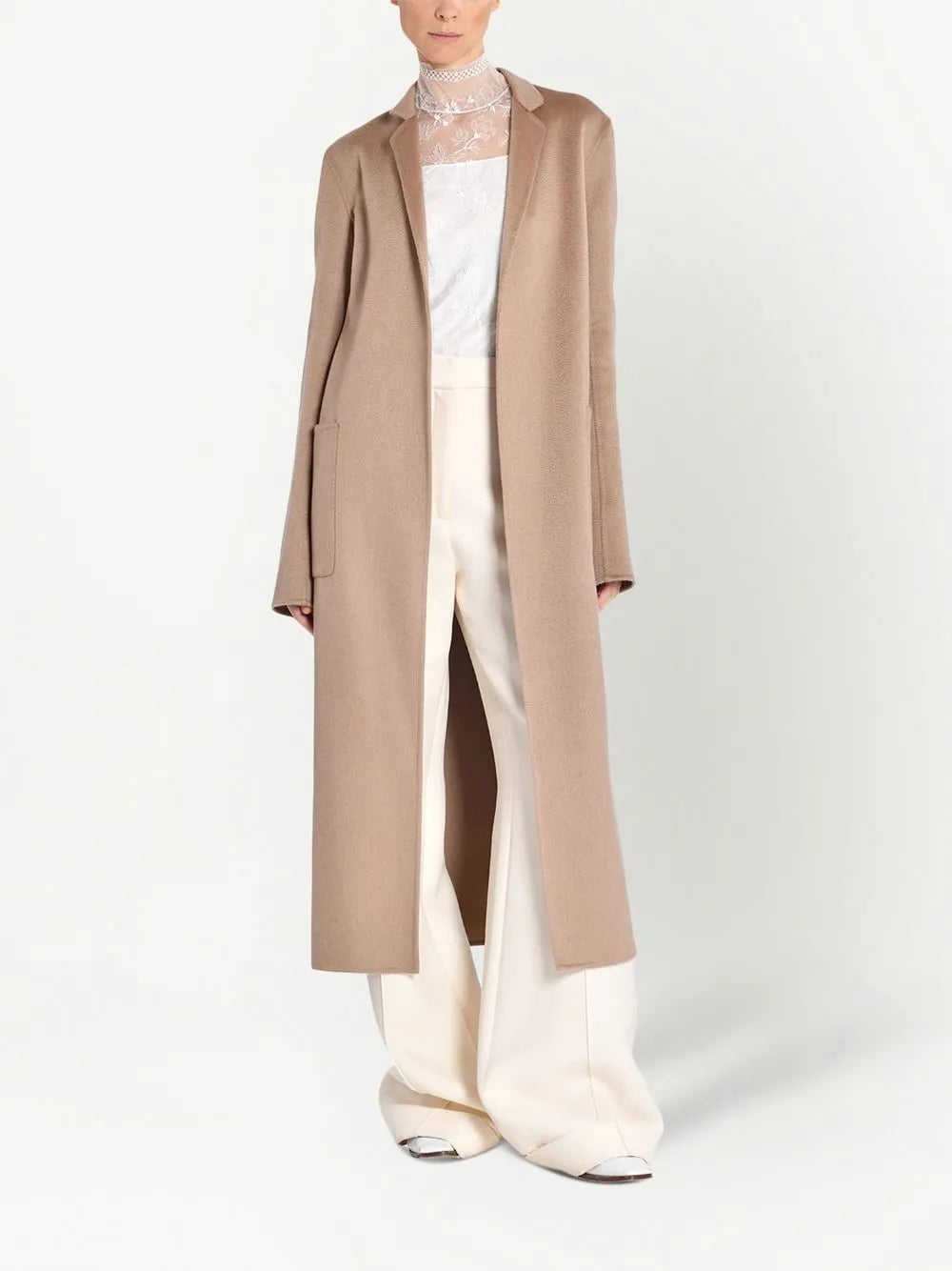 Vanessa Open-Front Cashmere Coat